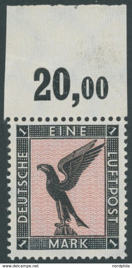 Dt. Reich 382 **, 1926, 1 M. Adler, Oberrandstück, Postfrisch Pracht, Mi. 150.- - Gebraucht