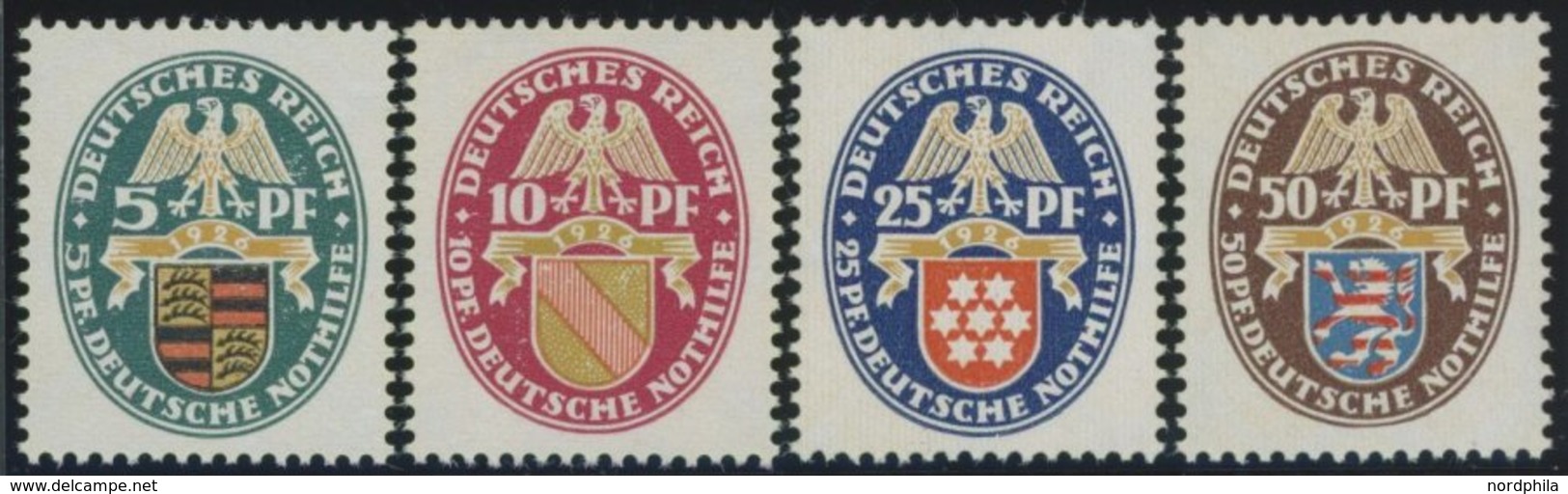 Dt. Reich 398-401 **, 1926, Nothilfe, Postfrischer Prachtsatz, Mi. 230.- - Usati