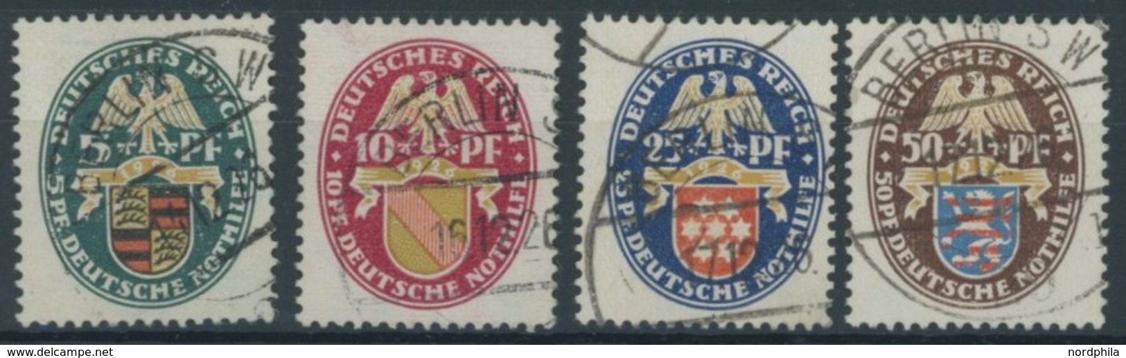 Dt. Reich 398-401 O, 1926, Nothilfe, Prachtsatz, Mi. 160.- - Usati