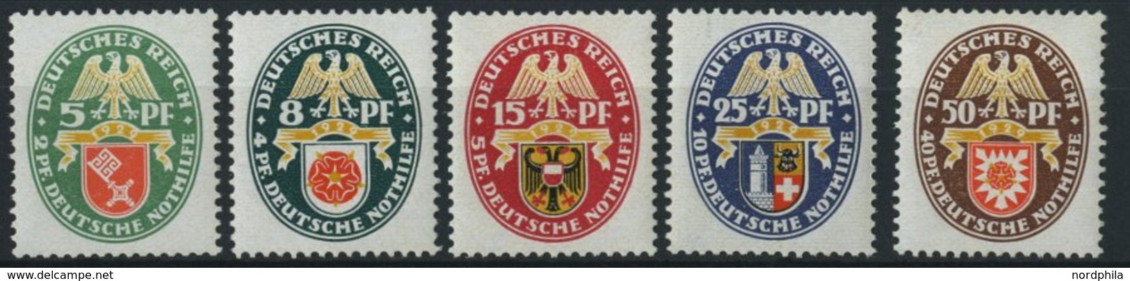 Dt. Reich 430-34 **, 1929, Nothilfe, Normale Zähnung, Prachtsatz, Mi. 240.- - Gebraucht