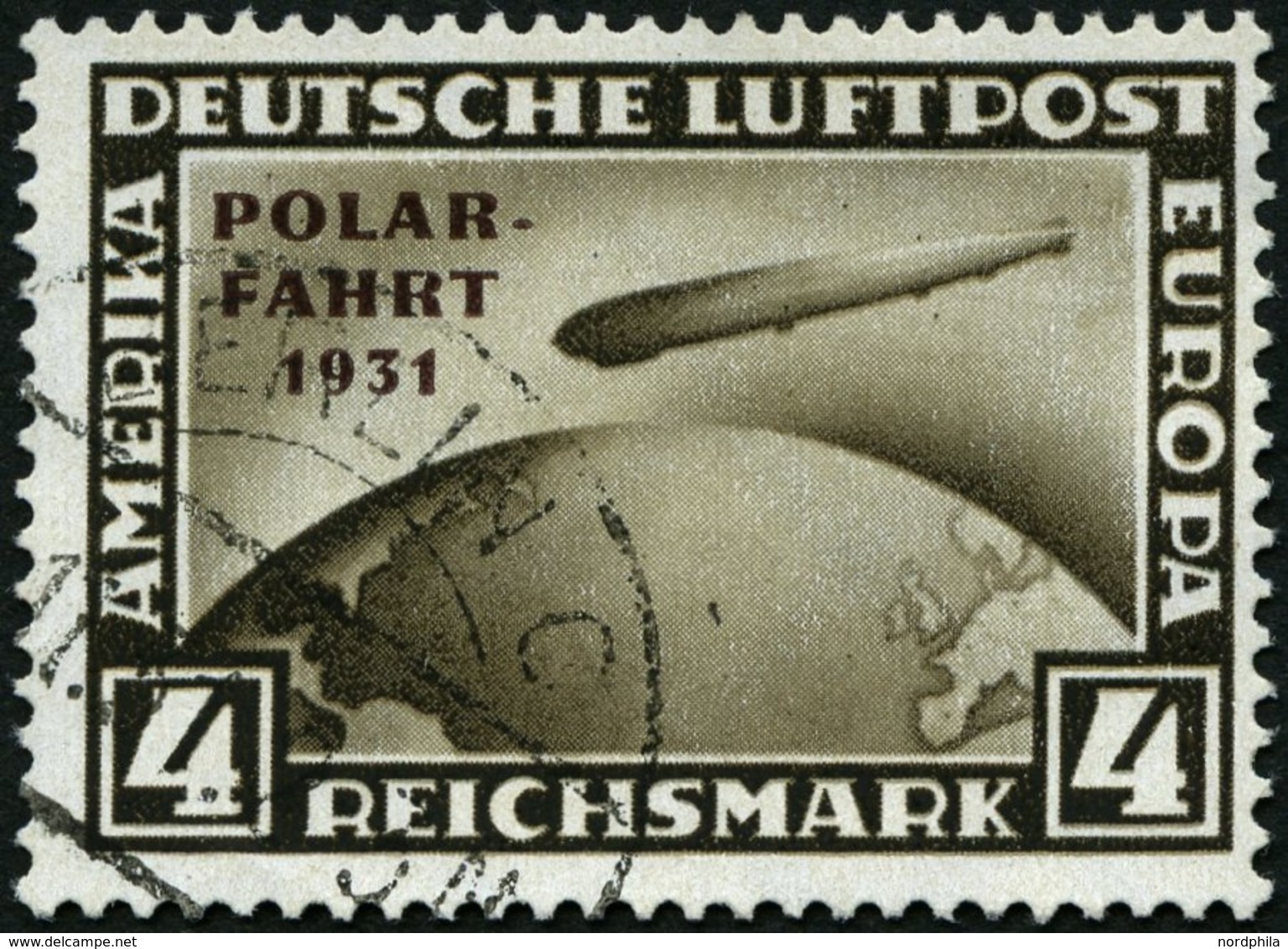 Dt. Reich 458 O, 1931, 4 RM Polarfahrt, Pracht, Mi. 900.- - Gebraucht