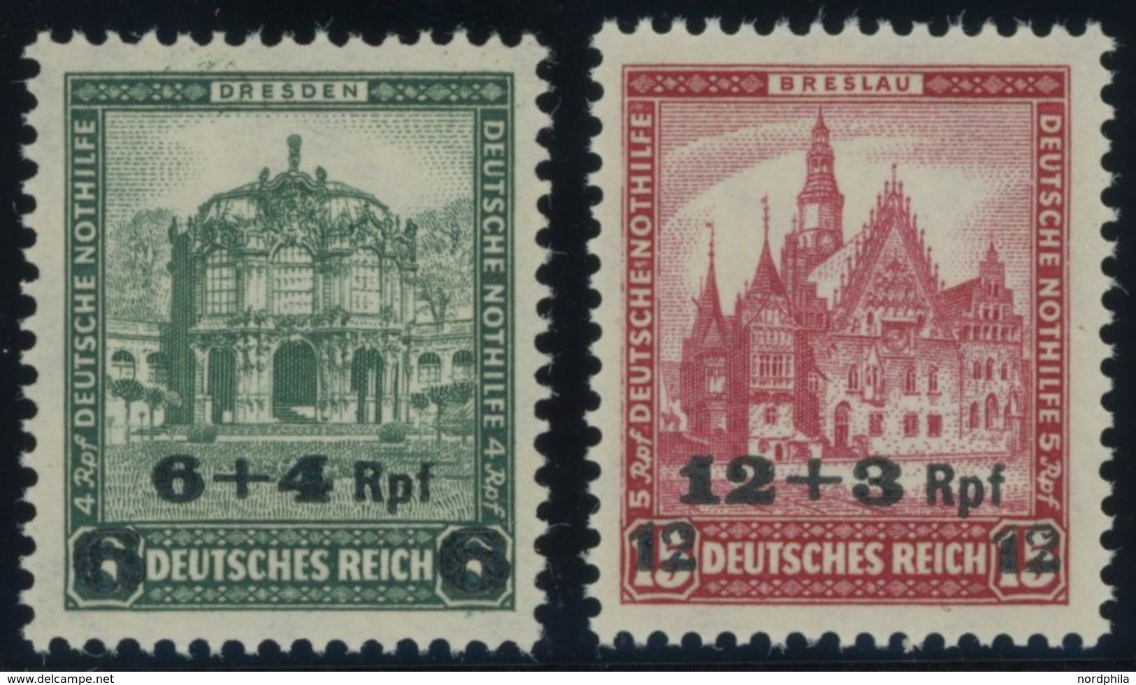 Dt. Reich 463/4 **, 1932, Nothilfe, Postfrischer Prachtsatz, Mi. 58.- - Usati
