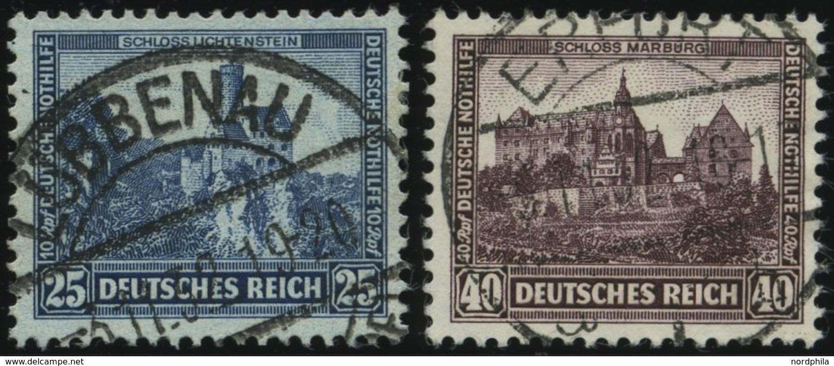 Dt. Reich 477/8 O, 1932, 25 Und 40 Pf. Nothilfe, 2 Prachtwerte, Mi. 109.- - Gebraucht