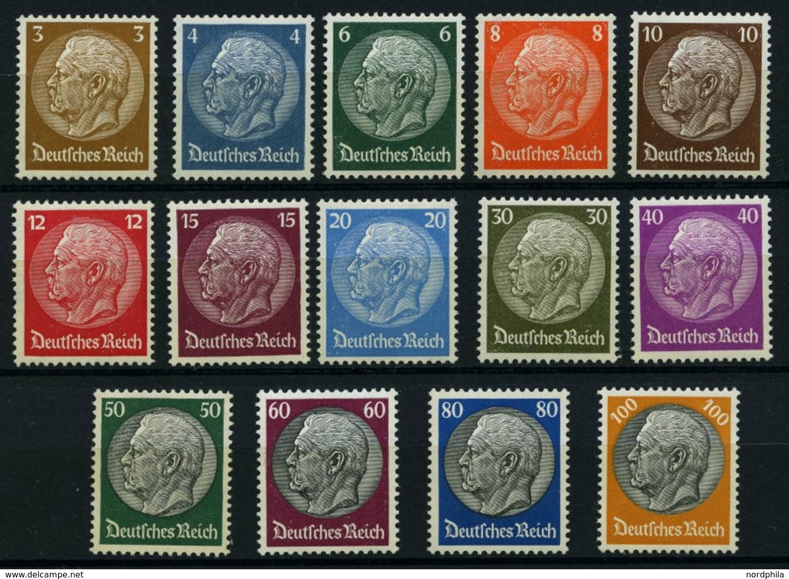 Dt. Reich 482-95 **, 1933, Hindenburg, Wz. 2, Prachtsatz, Mi. 1100.- - Sonstige & Ohne Zuordnung