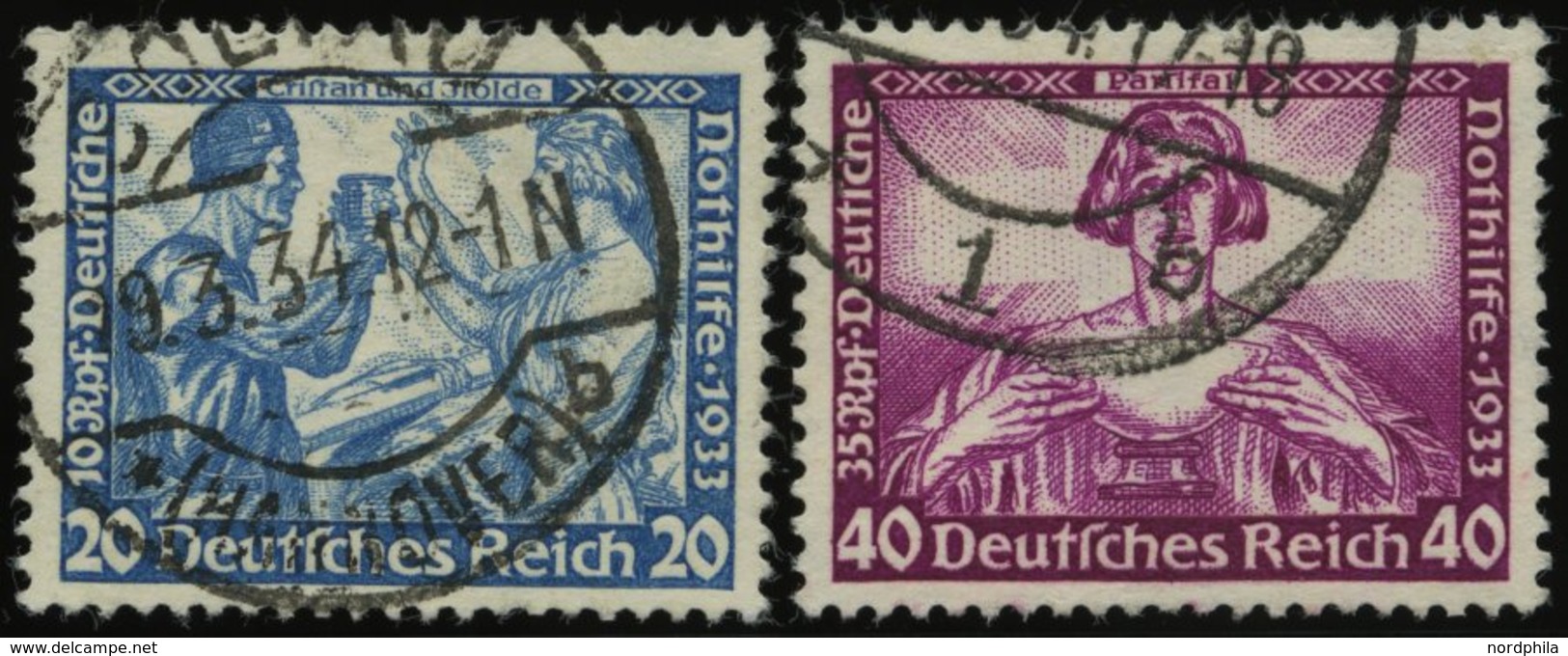 Dt. Reich 505B,507 O, 1933, 20 Und 40 Pf. Wagner, 2 Werte üblich Gezähnt Pracht, Mi. 300.- - Altri & Non Classificati