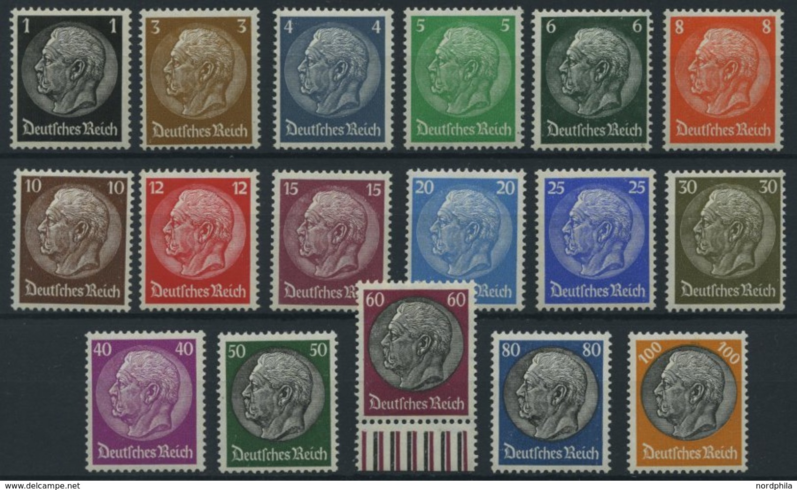 Dt. Reich 512-28 **, 1933/6, Hindenburg, Wz. 4, Prachtsatz, Mi. 80.- - Otros & Sin Clasificación