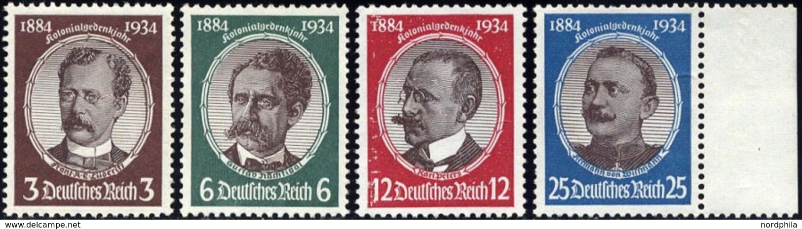 Dt. Reich 540-43 **, 1934, Kolonialforscher, üblich Gezähnter Prachtsatz, Mi. 190.- - Altri & Non Classificati