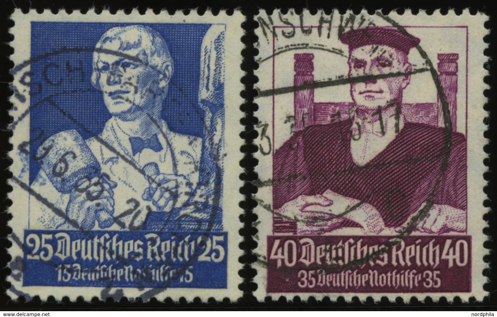 Dt. Reich 563/4 O, 1934, 25 Und 40 Pf. Stände, 2 Prachtwerte, Mi. 118.- - Autres & Non Classés