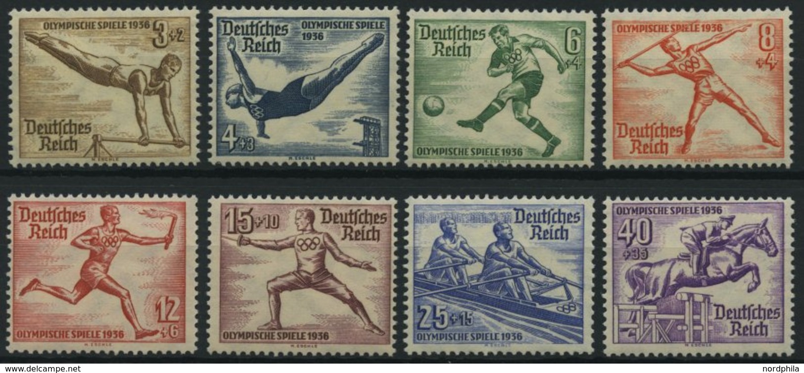 Dt. Reich 609-16 **, 1936, Olympische Spiele, Prachtsatz, Mi. 140.- - Altri & Non Classificati