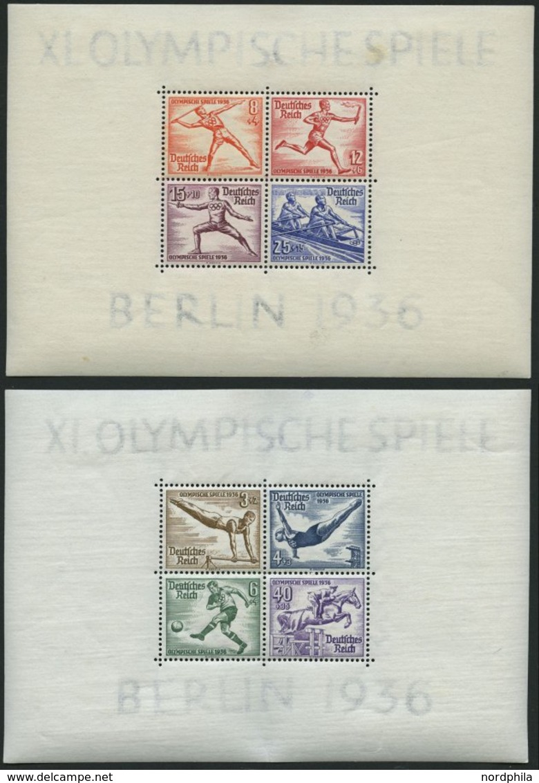Dt. Reich Bl. 5/6 *, 1936, Blockpaar Olympische Spiele, Falzreste Im Rand, Pracht, Mi. 100.- - Autres & Non Classés