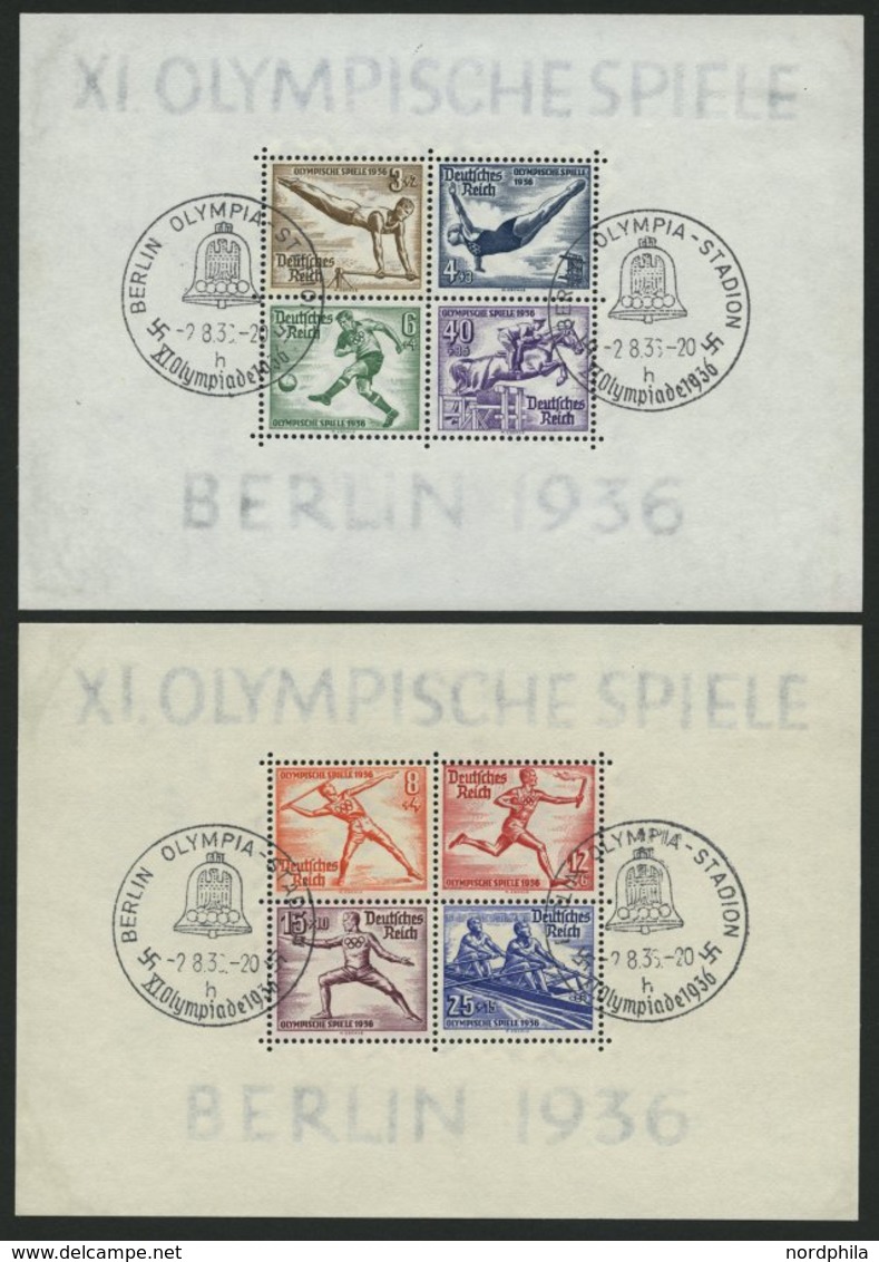 Dt. Reich Bl. 5/6 O, 1936, Blockpaar Olympische Spiele, Sonderstempel BERLIN OLYMPIA-STADION, Pracht, Mi. 180.- - Autres & Non Classés