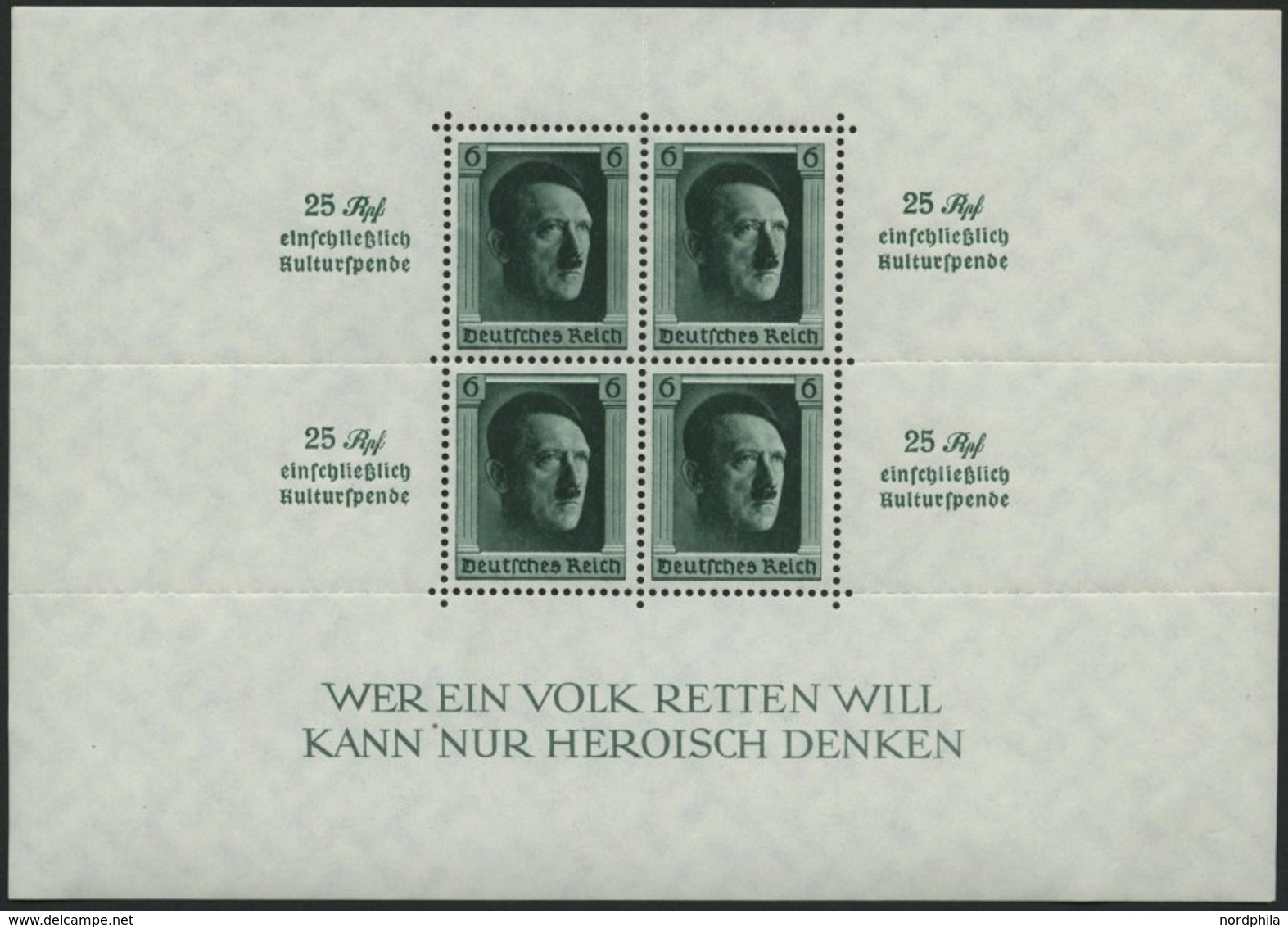 Dt. Reich Bl. 9 **, 1937, Block Kulturspende, Feinst, Mi. 320.- - Autres & Non Classés
