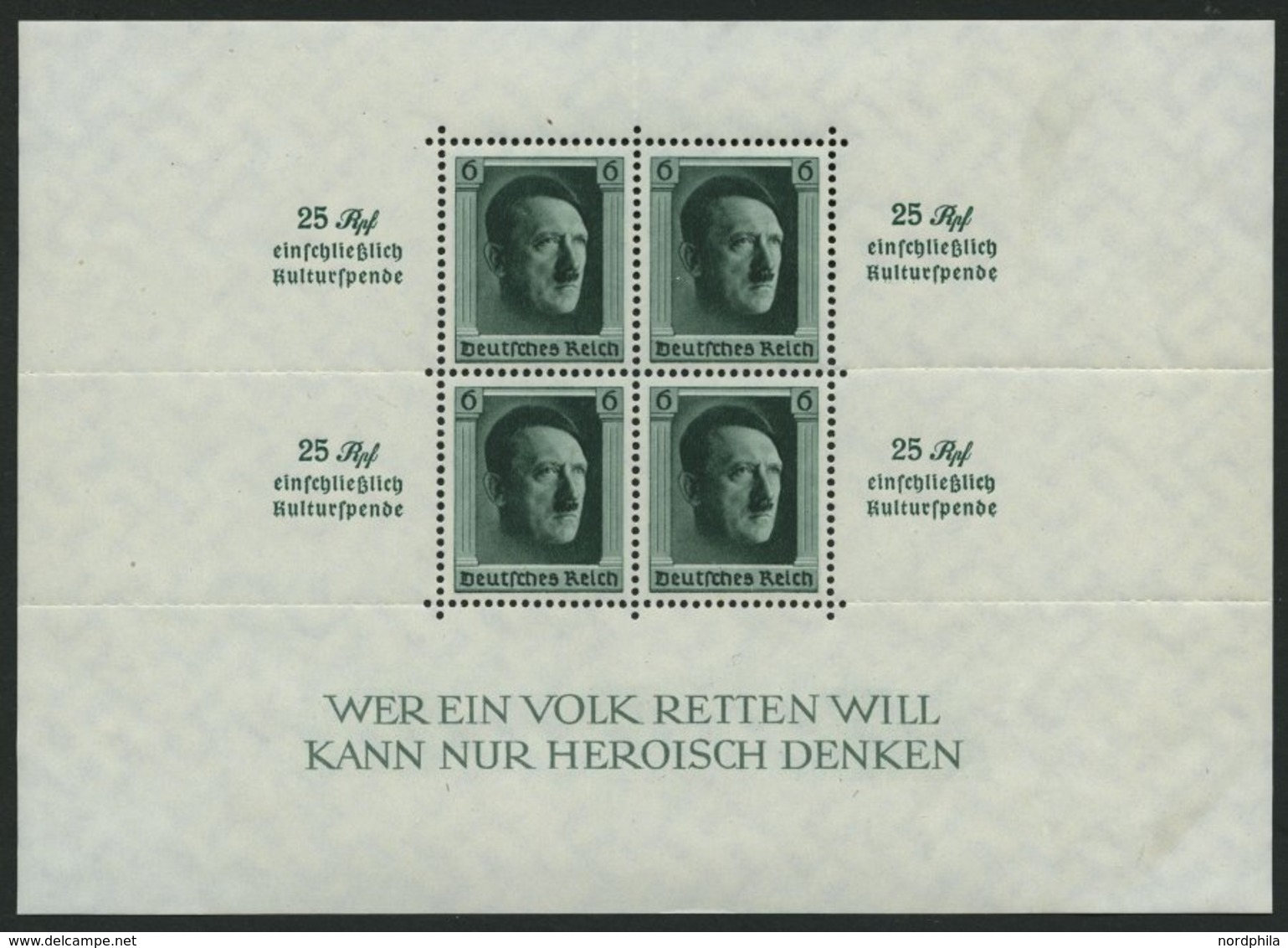Dt. Reich Bl. 9 *, 1937, Block Kulturspende, Kleine Haftstelle Im Rand, Marken Postfrisch, Pracht - Autres & Non Classés
