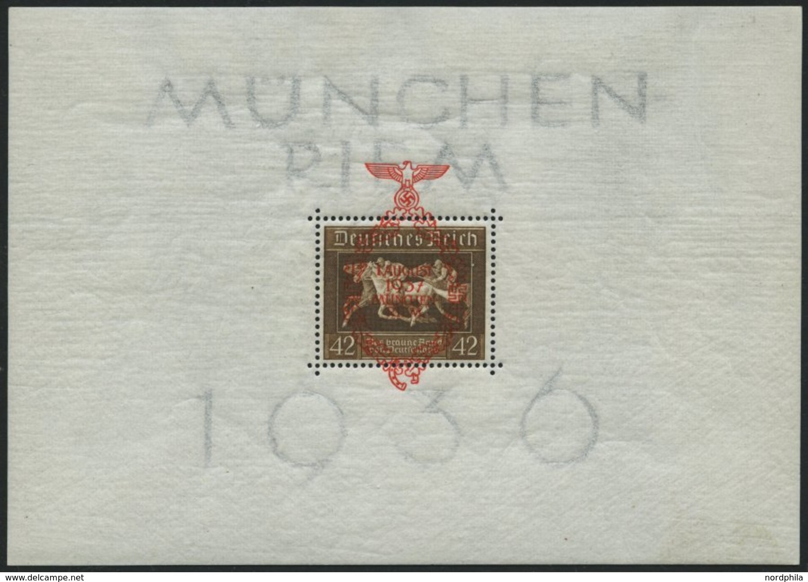 Dt. Reich Bl. 10 **, 1937, Block München-Riem, Pracht, Mi. 190.- - Altri & Non Classificati