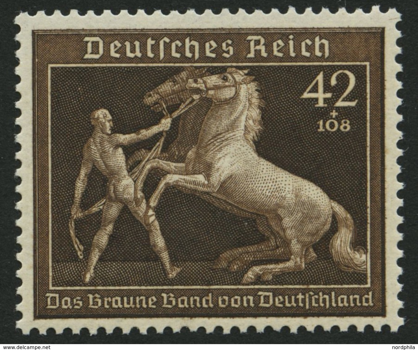 Dt. Reich 699 **, 1939, 42 Pf. Braunes Band, Pracht, Mi. 80.- - Autres & Non Classés