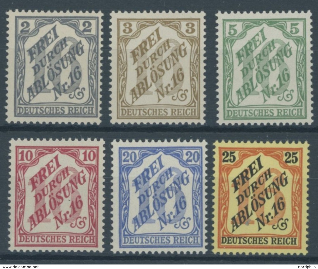 DIENSTMARKEN D 9-14 **, 1905 Baden, Postfrischer Prachtsatz, Fotoattest Jäschke-L., Mi. 1100.- - Oficial