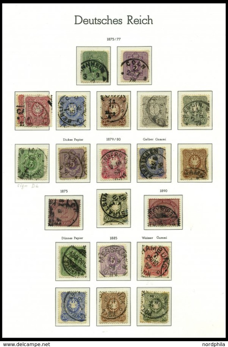 SAMMLUNGEN O, Fast Nur Gestempelte Sammlung Dt. Reich Von 1872-1919 Im Leuchtturm Falzlosalbum Mit Diversen Besseren Wer - Oblitérés