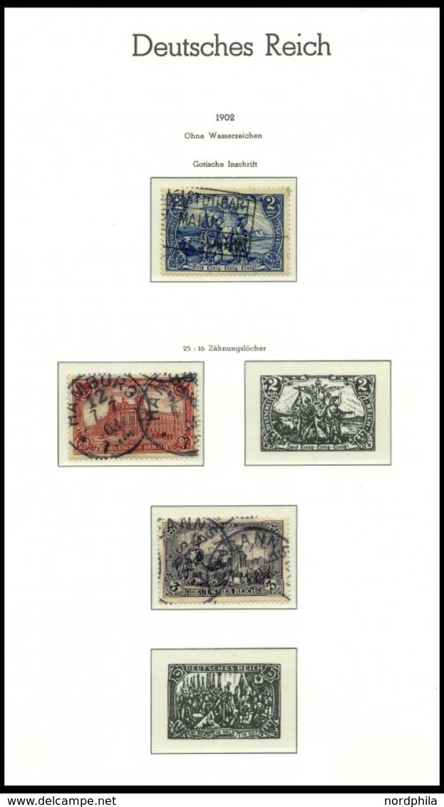 SAMMLUNGEN o, fast nur gestempelte Sammlung Dt. Reich von 1872-1919 im Leuchtturm Falzlosalbum mit diversen besseren Wer