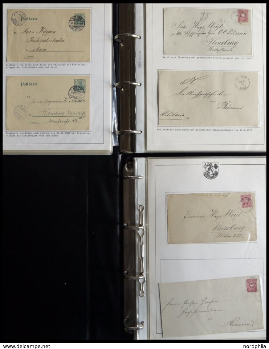 SAMMLUNGEN 1875-1916, Heimatsammlung Heide, über 170 Belege In 3 Bänden, Nur Einfache Frankaturen, Viele Interressante A - Gebraucht
