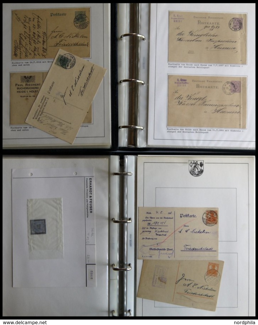 SAMMLUNGEN 1875-1916, Heimatsammlung Heide, über 170 Belege In 3 Bänden, Nur Einfache Frankaturen, Viele Interressante A - Used Stamps