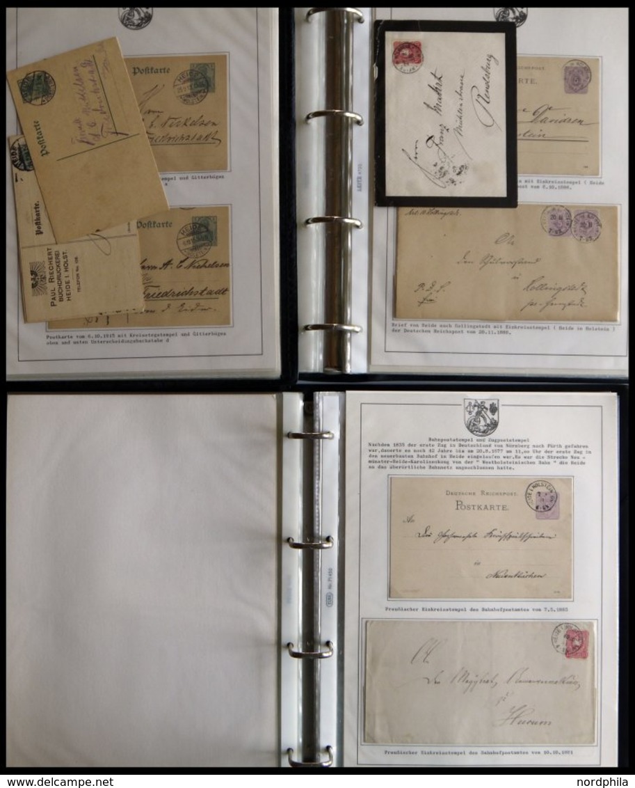 SAMMLUNGEN 1875-1916, Heimatsammlung Heide, über 170 Belege In 3 Bänden, Nur Einfache Frankaturen, Viele Interressante A - Oblitérés