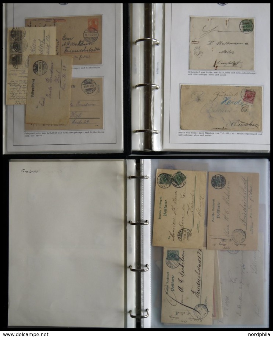 SAMMLUNGEN 1875-1916, Heimatsammlung Heide, über 170 Belege in 3 Bänden, nur einfache Frankaturen, viele interressante A