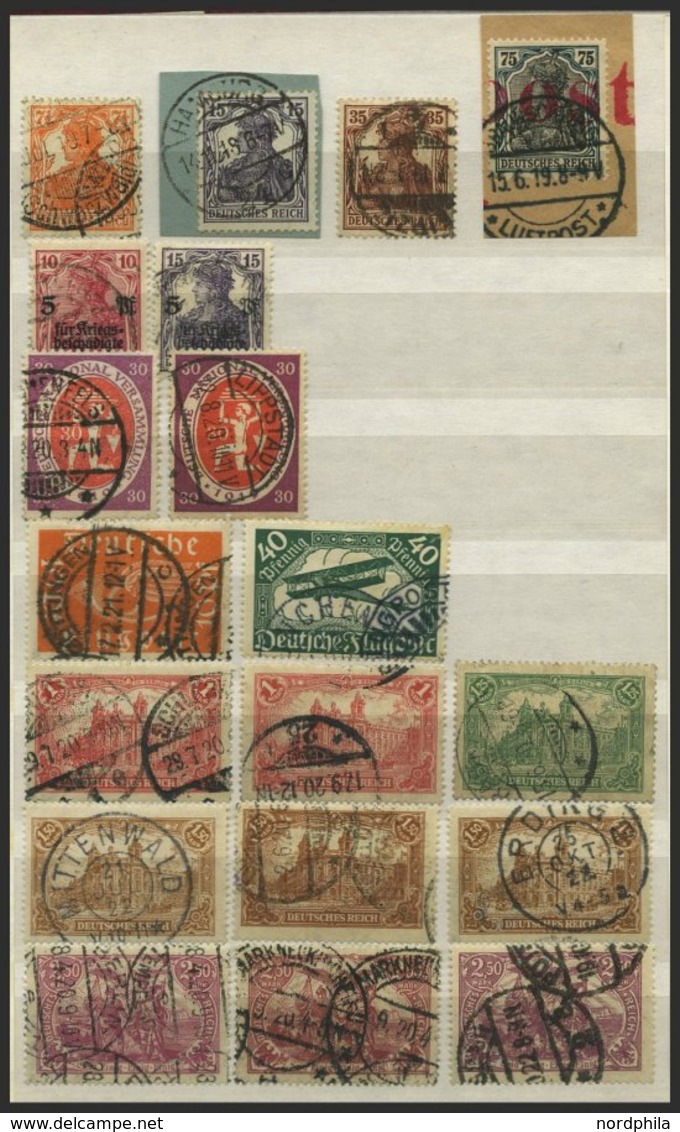 SAMMLUNGEN, LOTS A. 99-337 O, BrfStk, 1916-23, Gestempelte Sammlung Von 221 Verschiedenen Meist Kleineren Werten Inflati - Oblitérés