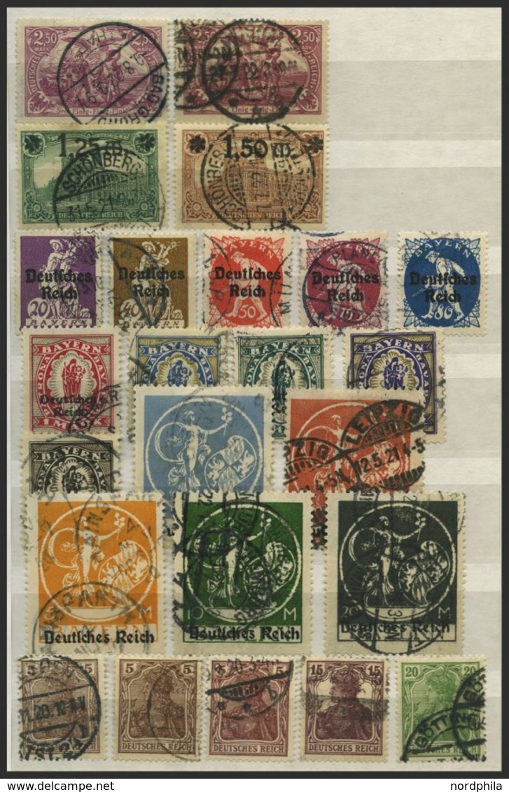 SAMMLUNGEN, LOTS A. 99-337 O, BrfStk, 1916-23, Gestempelte Sammlung Von 221 Verschiedenen Meist Kleineren Werten Inflati - Used Stamps