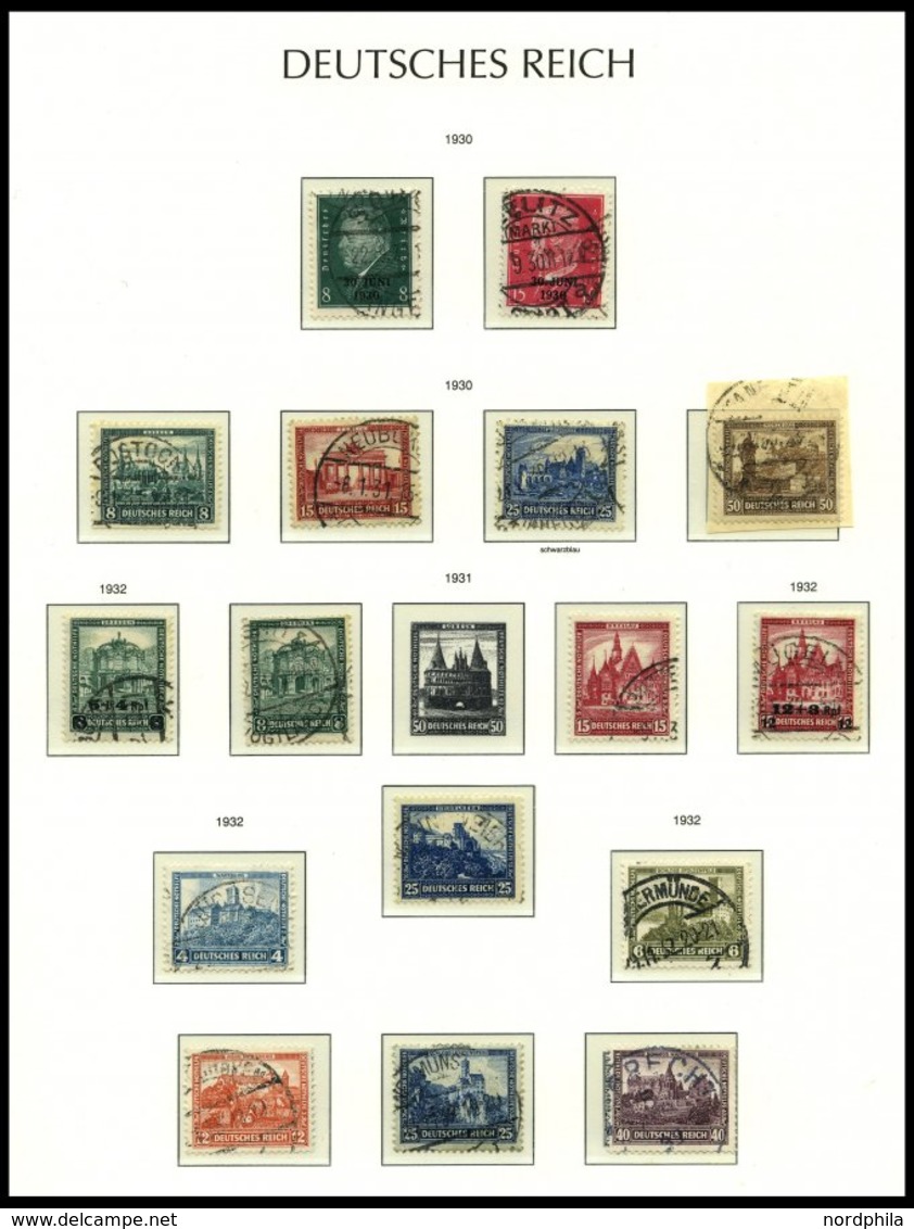 SAMMLUNGEN O,**,* , 1923-45, Meist Gestempelte Sammlung Dt. Reich Im Neuwertigen Leuchtturm Falzlosalbum Mit Diversen Gu - Oblitérés