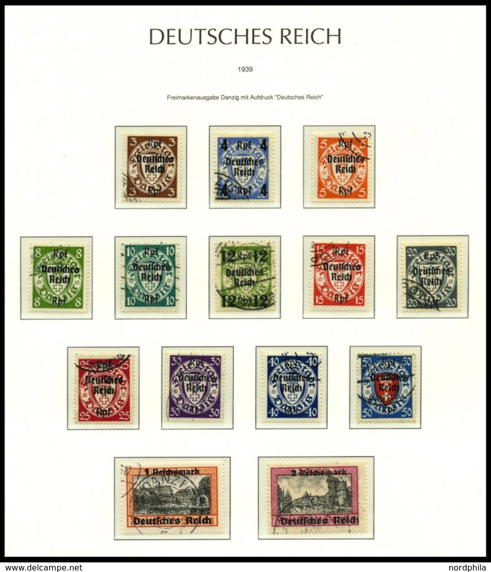 SAMMLUNGEN O,**,* , 1923-45, Meist Gestempelte Sammlung Dt. Reich Im Neuwertigen Leuchtturm Falzlosalbum Mit Diversen Gu - Used Stamps