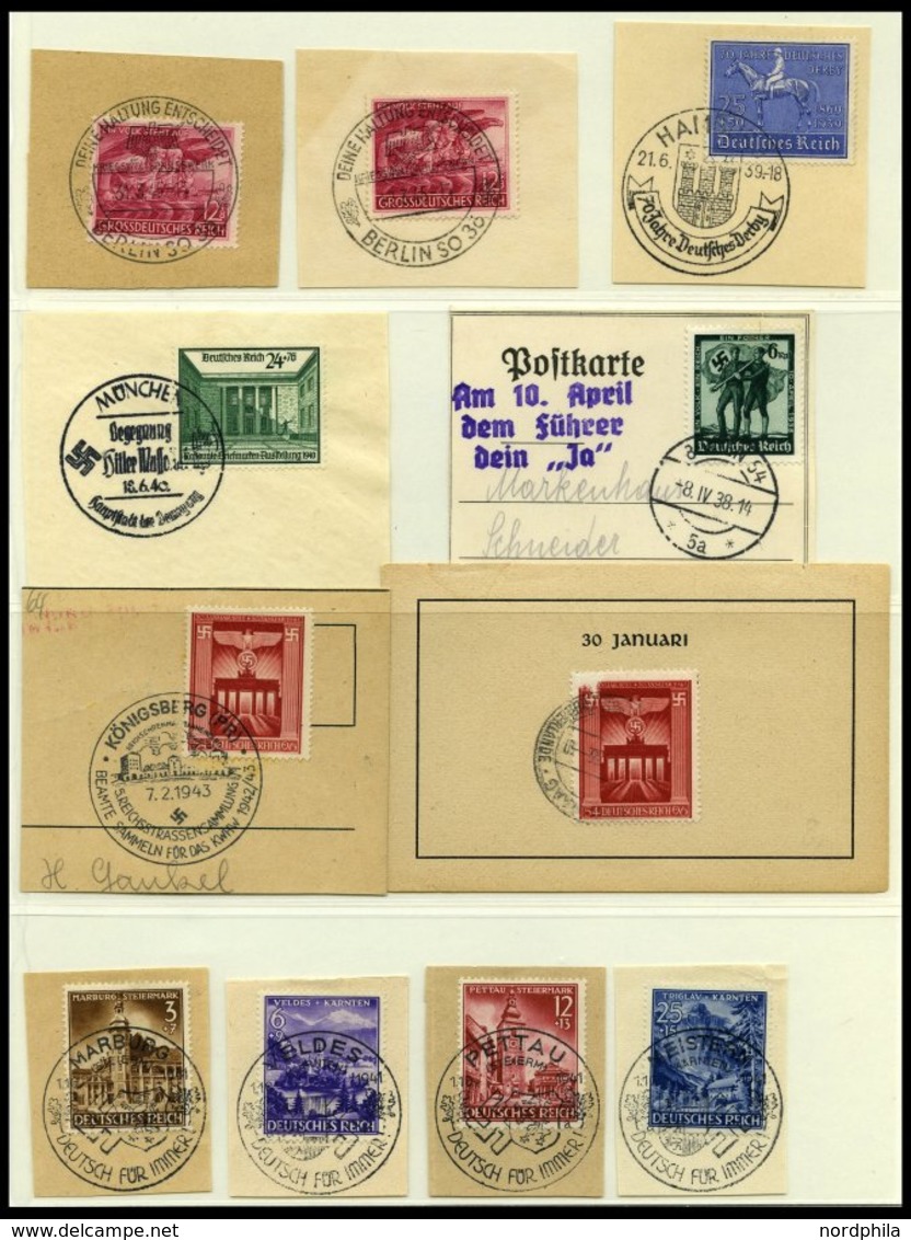 SAMMLUNGEN O,**,* , 1923-45, Meist Gestempelte Sammlung Dt. Reich Im Neuwertigen Leuchtturm Falzlosalbum Mit Diversen Gu - Used Stamps