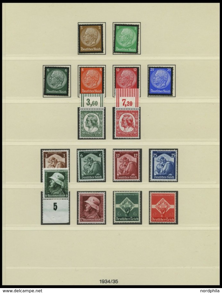 SAMMLUNGEN **, Bis Auf Wenige Ausnahmen Postfrische Sammlung Dt. Reich Von 1933-45 Im Linder Falzlosalbum Mit Diversen G - Used Stamps