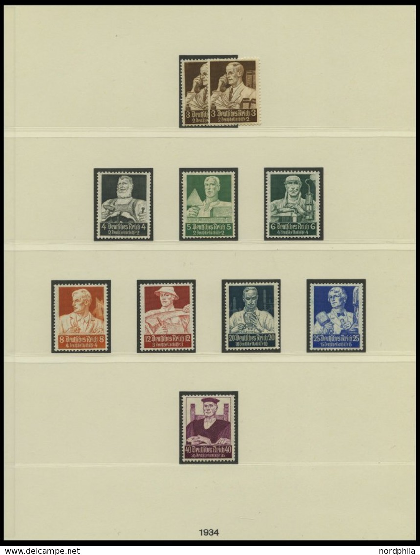 SAMMLUNGEN **, Bis Auf Wenige Ausnahmen Postfrische Sammlung Dt. Reich Von 1933-45 Im Linder Falzlosalbum Mit Diversen G - Used Stamps