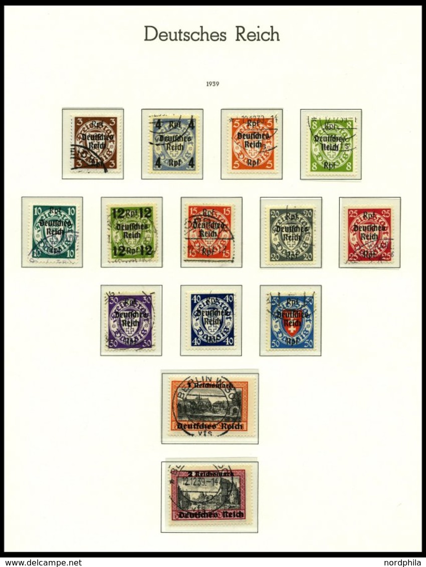 SAMMLUNGEN O, Gestempelte Sammlung Dt. Reich Von 1933-45 Im Leuchtturm Falzlosalbum, Bis Auf Nothilfe-Block, Chicagofahr - Usati