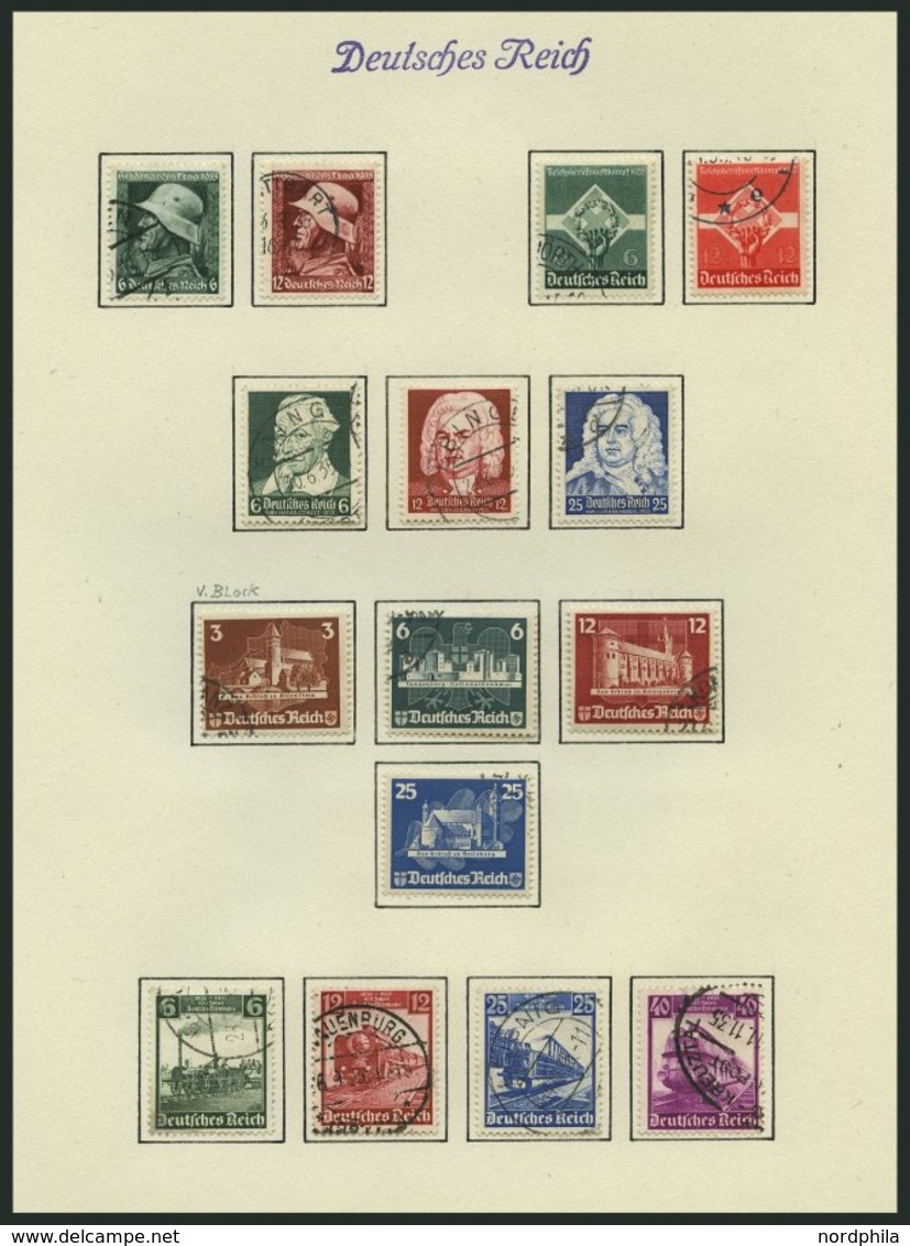 SAMMLUNGEN O, 1933-45, Bis Auf Chicagofahrt, Bl. 2, 3, 5/6 Und 9 In Den Hauptnummern Komplette Sammlung Bis 1944, Mit Ei - Usados