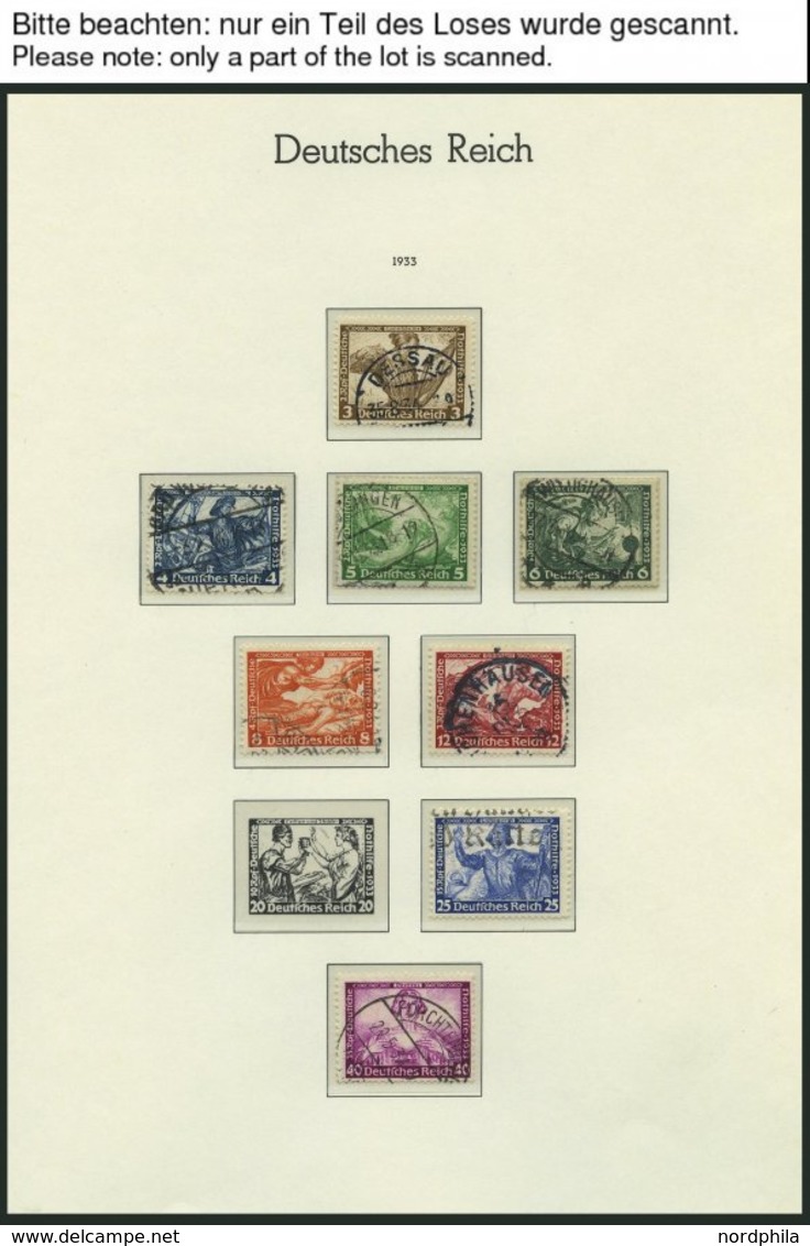 SAMMLUNGEN O, Gestempelte Sammlung Dt. Reich Von 1933-45 Auf Leuchtturm Falzlosseiten Mit Guten Mittleren Ausgaben, U.a. - Used Stamps