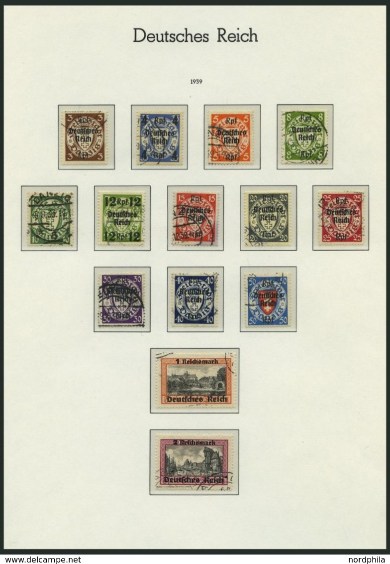 SAMMLUNGEN O, Gestempelte Sammlung Dt. Reich Von 1933-45 Auf Leuchtturm Falzlosseiten Mit Guten Mittleren Ausgaben, U.a. - Used Stamps