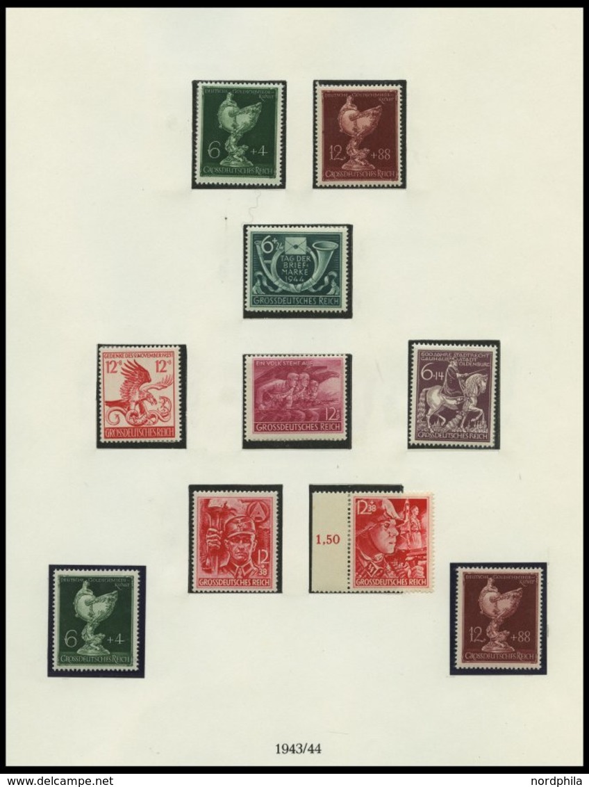 SAMMLUNGEN *,**,(*) , Ungebrauchte, Teils Postfrische Sammlung Dt. Reich Von 1935-1945 Im Lindner Falzlosalbum, Einige G - Used Stamps