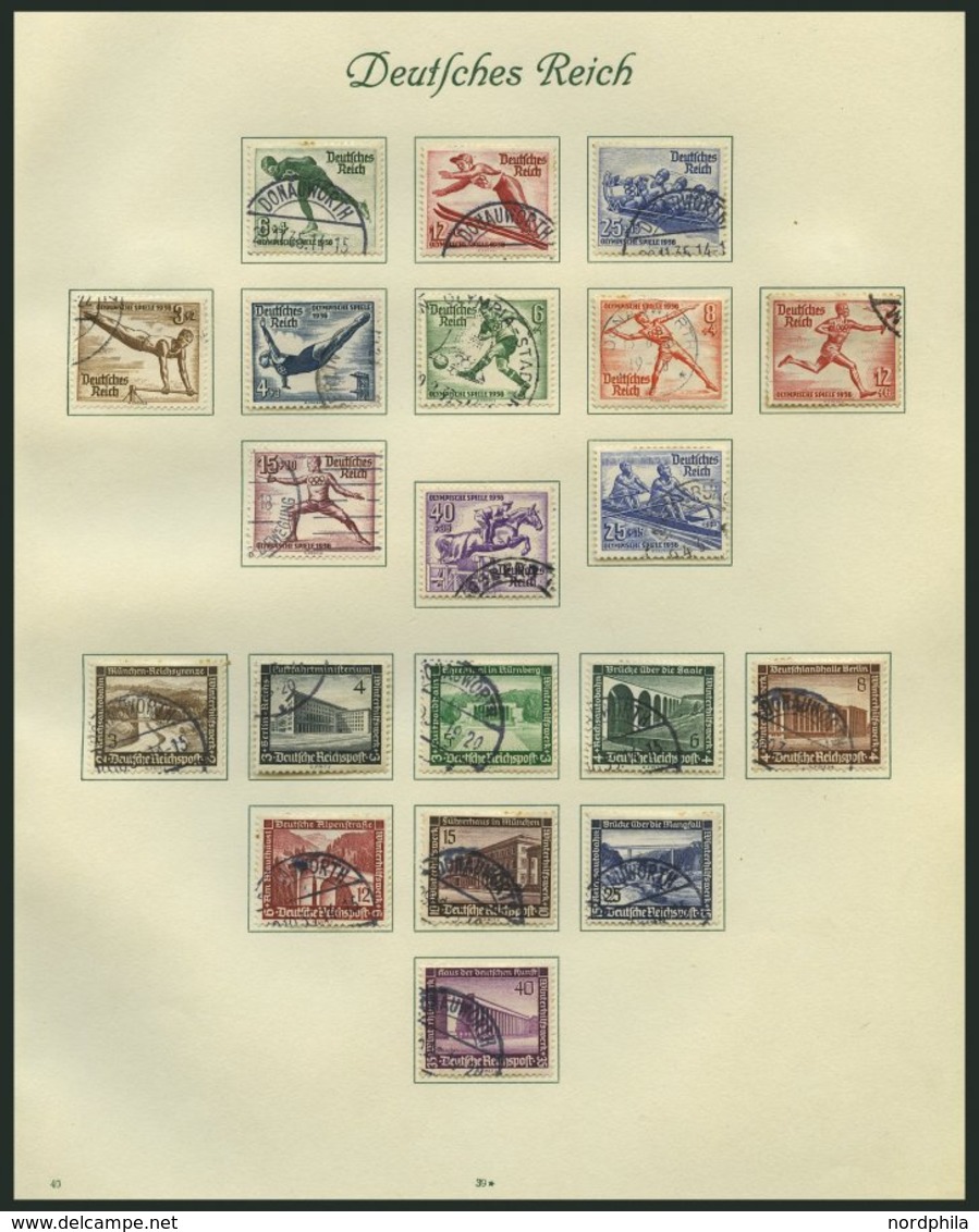 SAMMLUNGEN O,BrfStk , 1933-45, Alte Gestempelte Sammlung Mit Mittleren Werten, Sätzen Und Blocks, Fast Nur Prachterhaltu - Usados