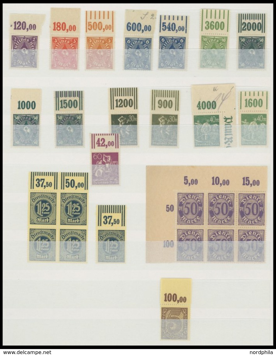 LOTS P,W OR **, 1922/3, Inflation: 110 Fast Nur Verschiedene Oberrand-Werte, Dabei Auch OPD-Ausgaben, Pracht, Fundgrube! - Neufs