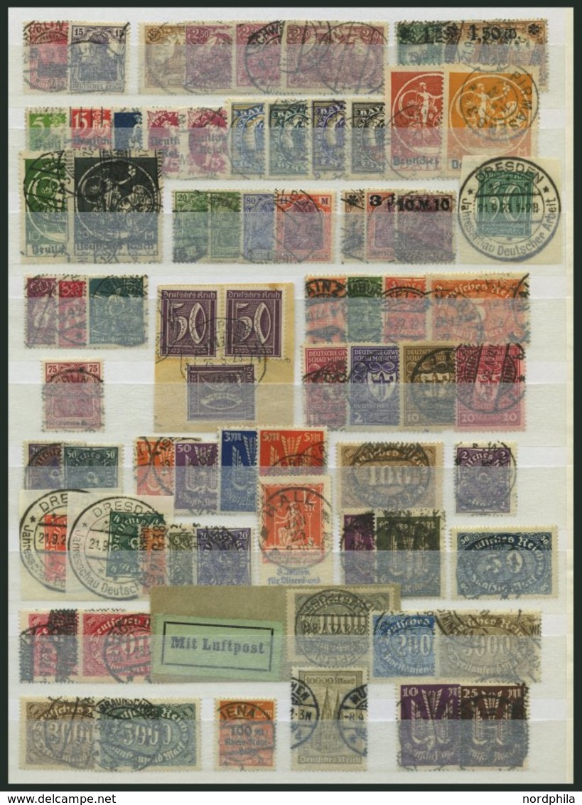 SAMMLUNGEN, LOTS O, BrfStk, 1919-23, 124 Verschiedene Kleinere Mittlere Werte Inflation, Feinst/Pracht, Alle Geprüft Inf - Oblitérés