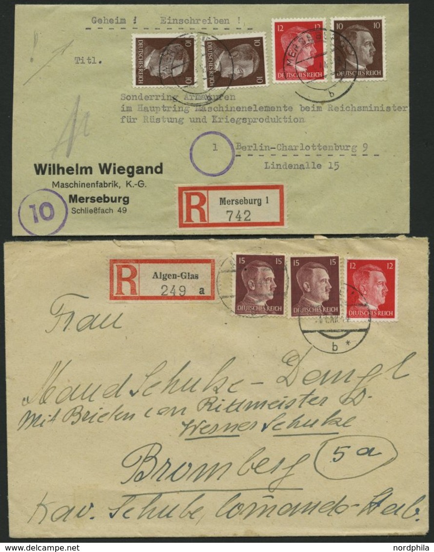 LOTS 1941-45, Partie von 47 verschiedenen Belegen mit Hitler-Freimarken Frankaturen, teils seltene Kombinationen, meist