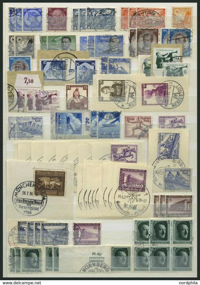 LOTS O,BrfStk , 1933-44, Saubere Dublettenpartie Mit Mittleren Und Besseren Werten, Feinst/Pracht, Mi. über 2600.- - Used Stamps