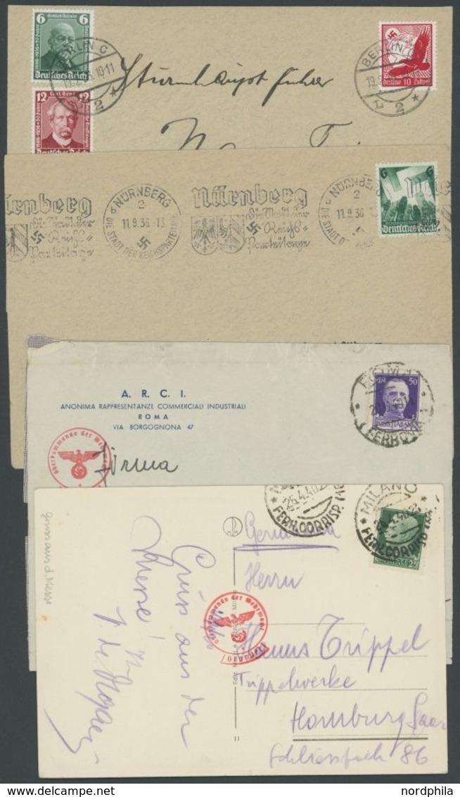 LOTS 1936/40, 4 Verschiedene Belege An Hanns Trippel (Vater Des Schwimmwagens-Amphibienfahrtzeuge), 2 Firmenumschläge Un - Otros & Sin Clasificación