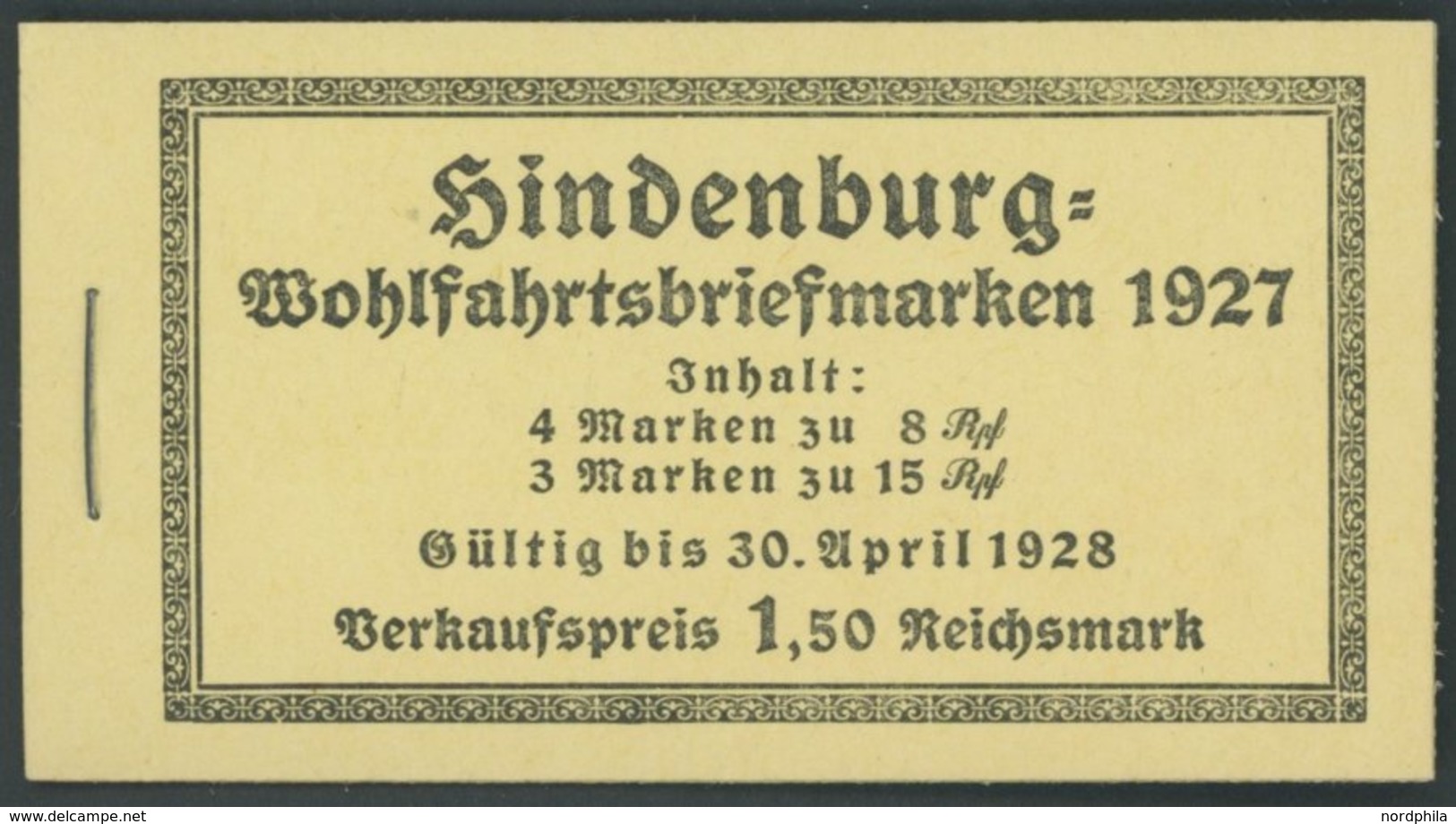 ZUSAMMENDRUCKE MH 24.2B **, 1927, Markenheftchen Hindenburgspende, Nicht Durchgezähnt, Pracht, Mi. 600.- - Se-Tenant