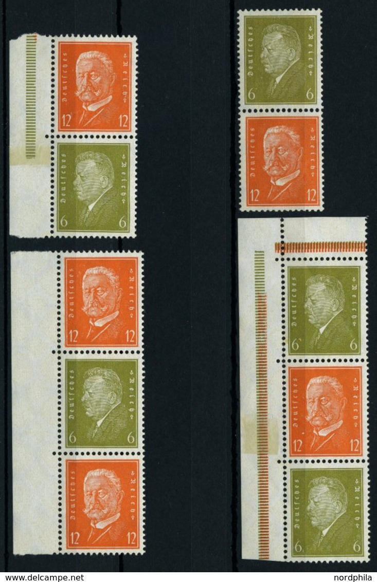 ZUSAMMENDRUCKE S 46-49 *, 1932, Reichspräsidenten, Falzrest, 4 Prachtwerte, Mi. 252.- - Zusammendrucke