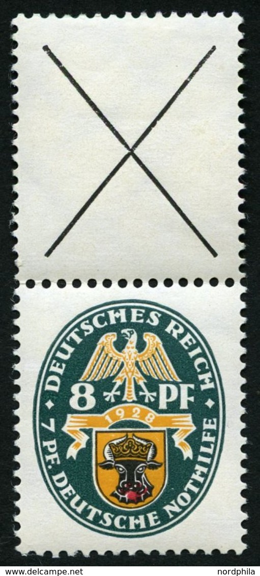 ZUSAMMENDRUCKE S 56 *, 1928, Nothilfe X + 8, Falzrest, Pracht, Mi. 1100.- - Zusammendrucke