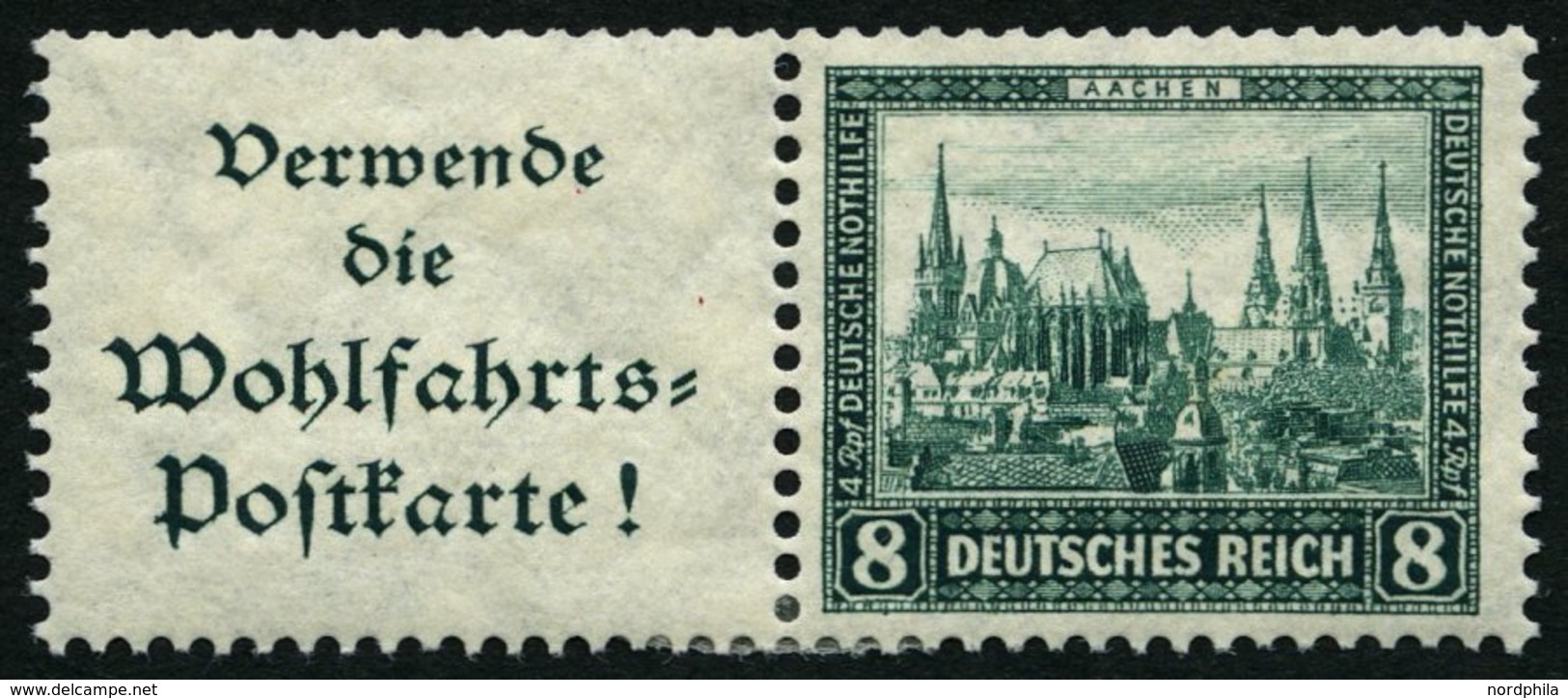 ZUSAMMENDRUCKE W 38 *, 1930, Nothilfe A1.3. + 8, Falzreste, Normale Zähnung, Pracht, Mi. 90.- - Zusammendrucke