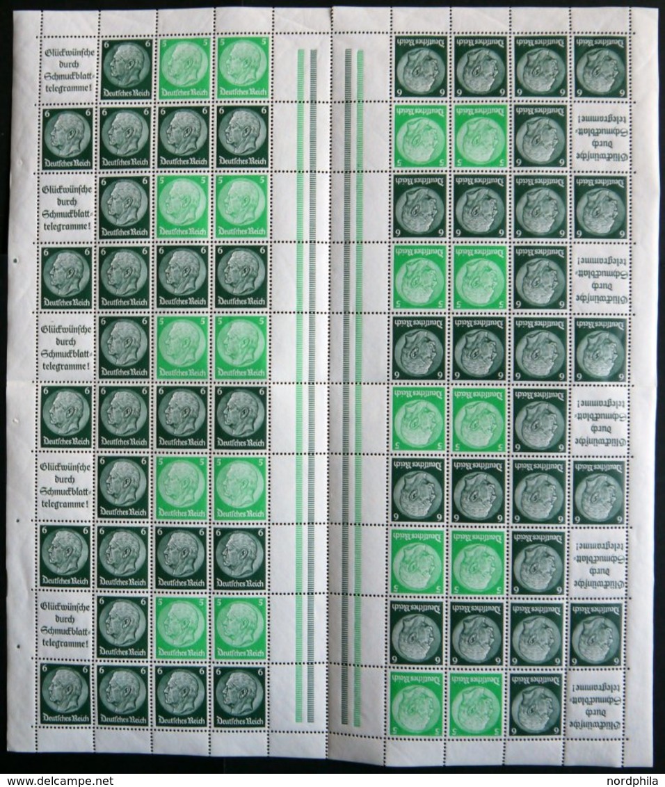 ZUSAMMENDRUCKE MHB 48 **, 1939, Markenheftchenbogen Hindenburg, Leicht Gefaltet, Pracht, Mi. 400.- - Zusammendrucke