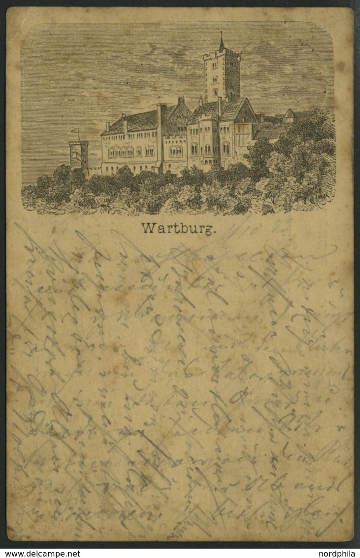 GANZSACHEN PP 6F 107 BRIEF, Privatpost: 1883, 5 Pf. Lila Wartburg, Stempel WARTBURG, Fleckig, Feinst - Sonstige & Ohne Zuordnung